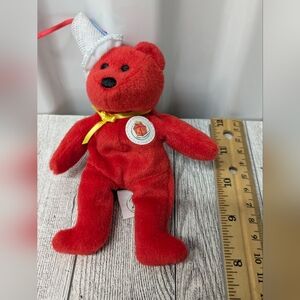 Ty  McDonald's Red Bear with White Hat